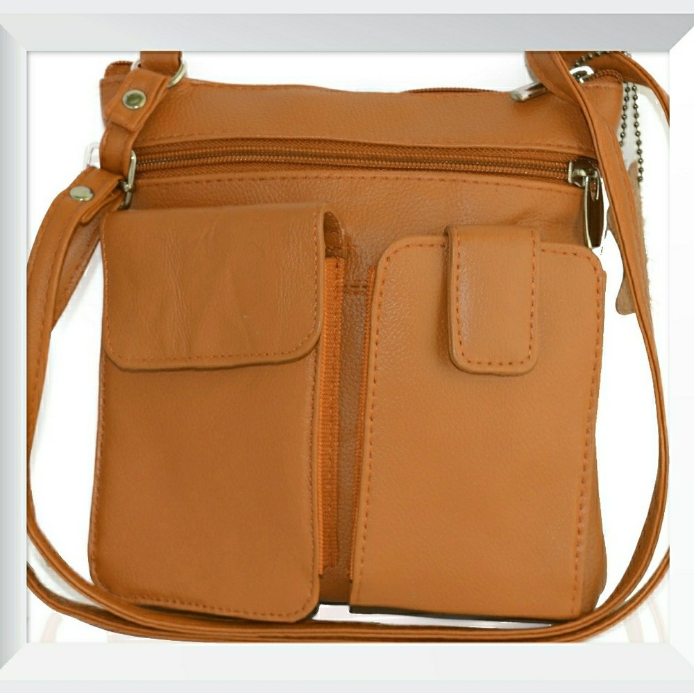 Afonie Genuine Two Fronts Leather Cross body Bag